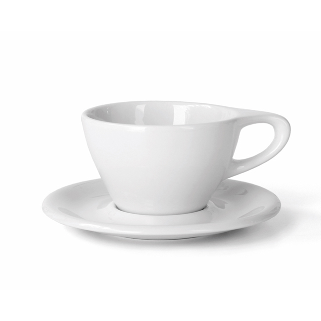 notNeutral LN Latte Cup&Saucer  White<br>
(ﾗﾃ用ｶｯﾌﾟ&ｿｰｻｰ) 8oz 6set
